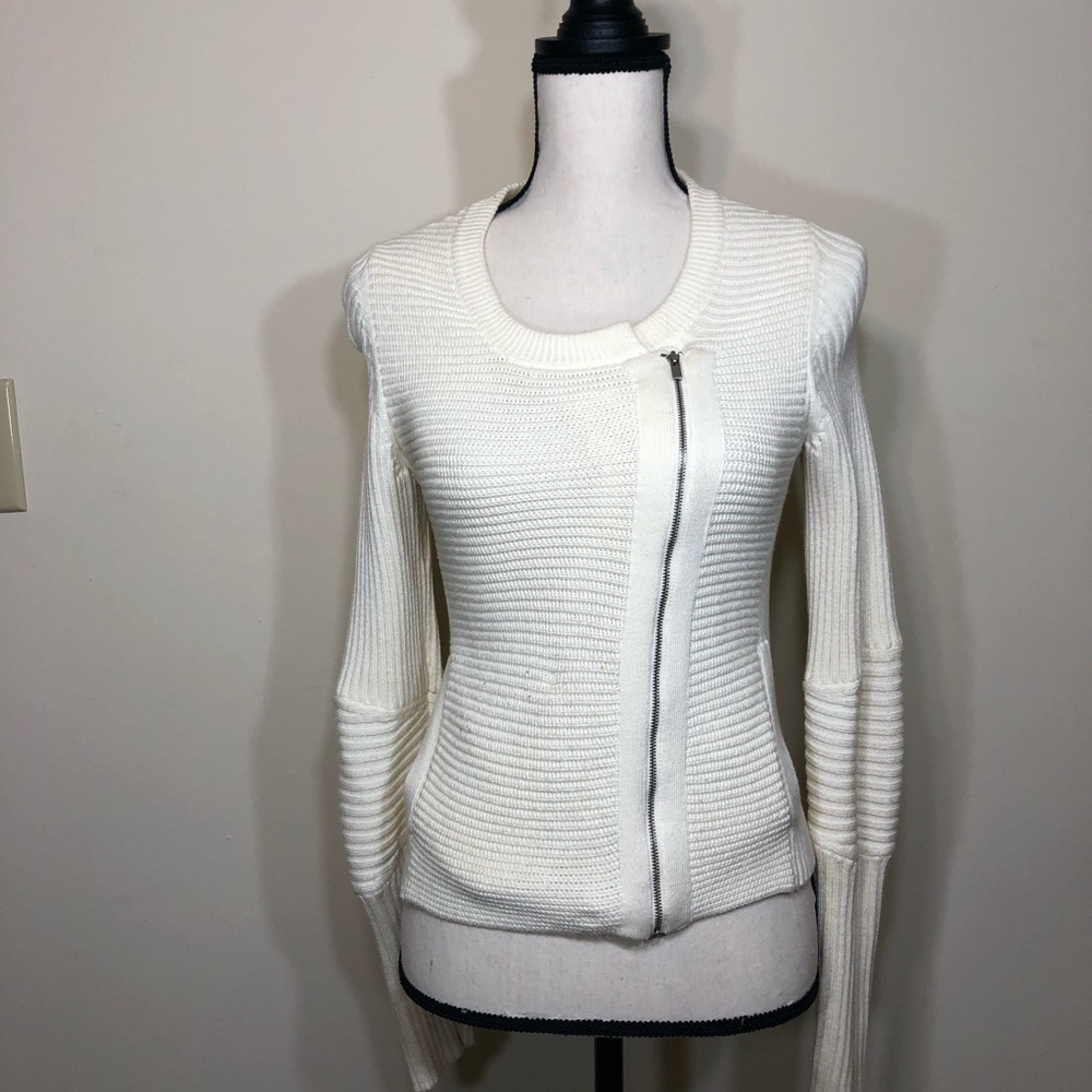 COPY - Cream Banana Republic Moto Zip Sweater